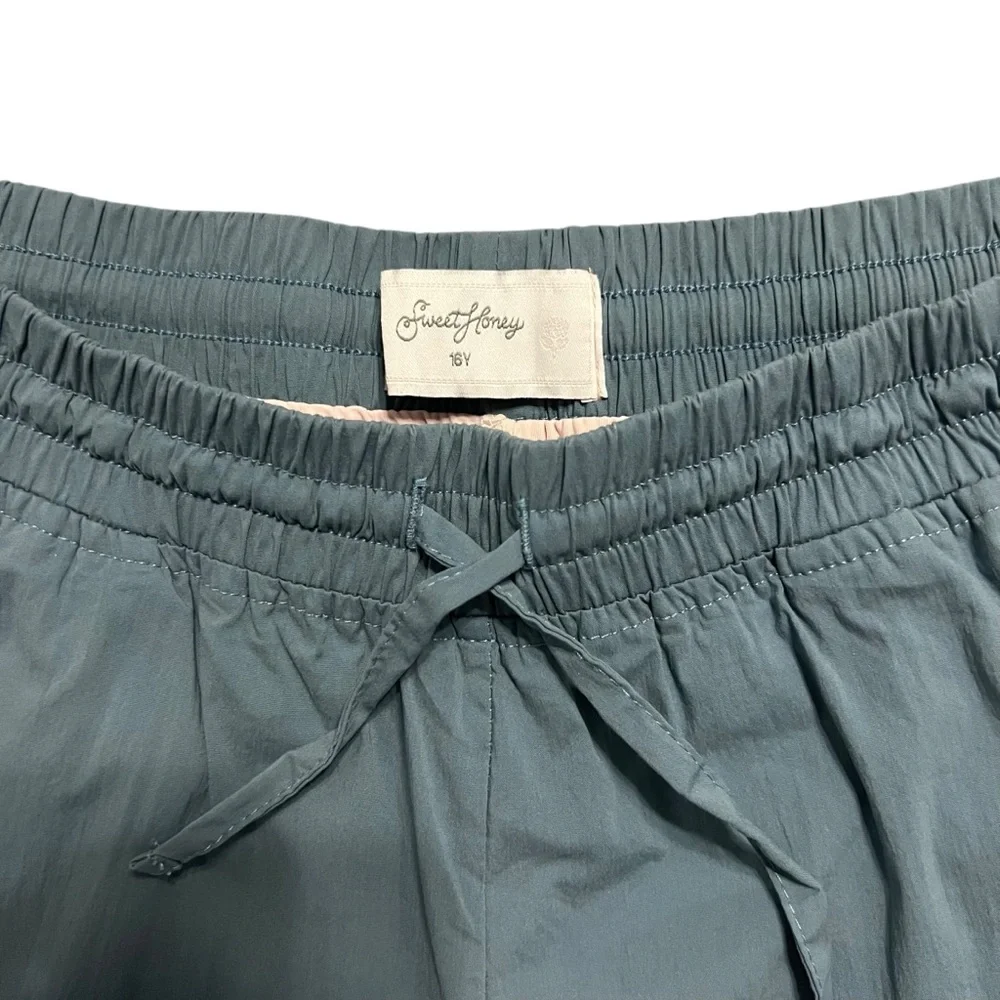 SweetHoney Girls 16Y Dusty Blue Drawstring Athletic Shorts